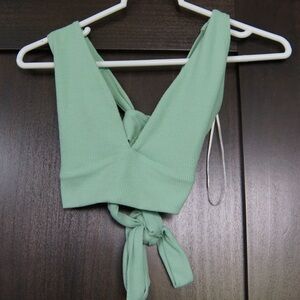 Love Tree Green Sleeveless Crop Tank Top